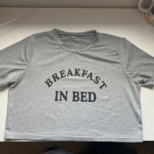 Gray 'Breakfast in Bed' Sleep Tee